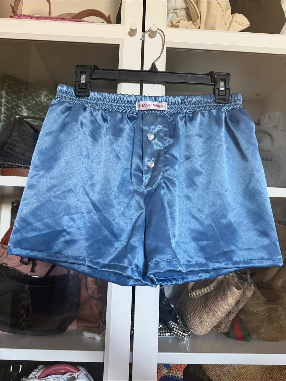 Hand Over Satin Boxer Shorts
